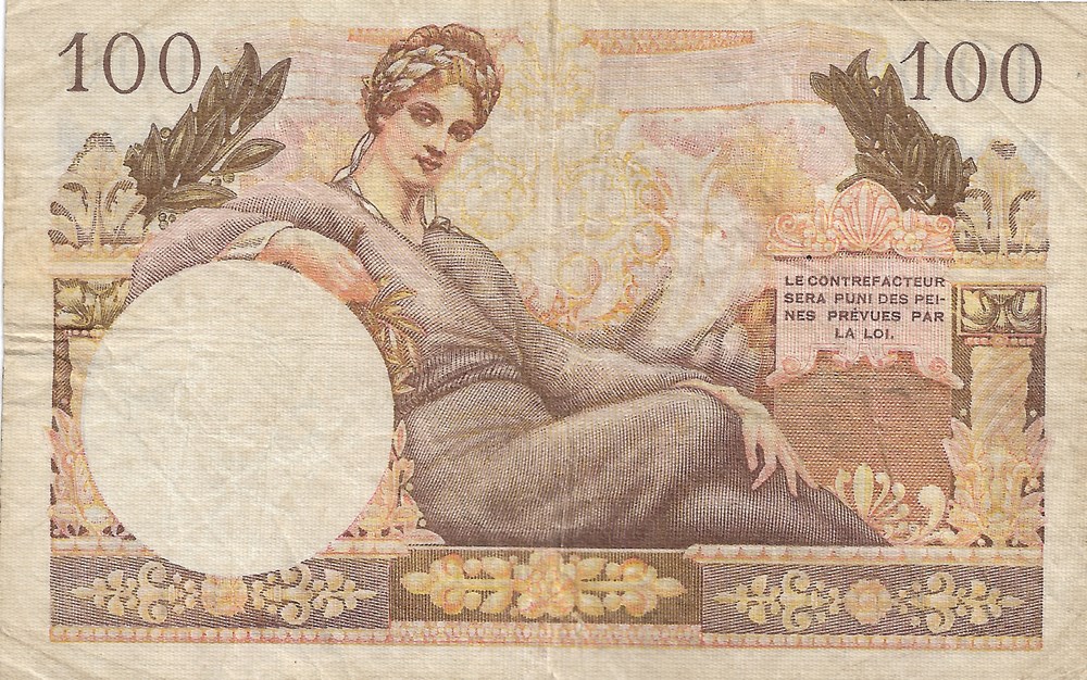 100 francs billets europe france 100 francs