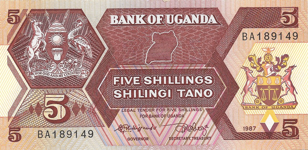 5 shillings billets afrique ouganda 5 shillings