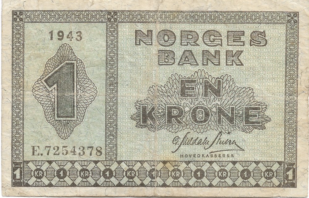 1 couronne billets europe norvege 1 couronne