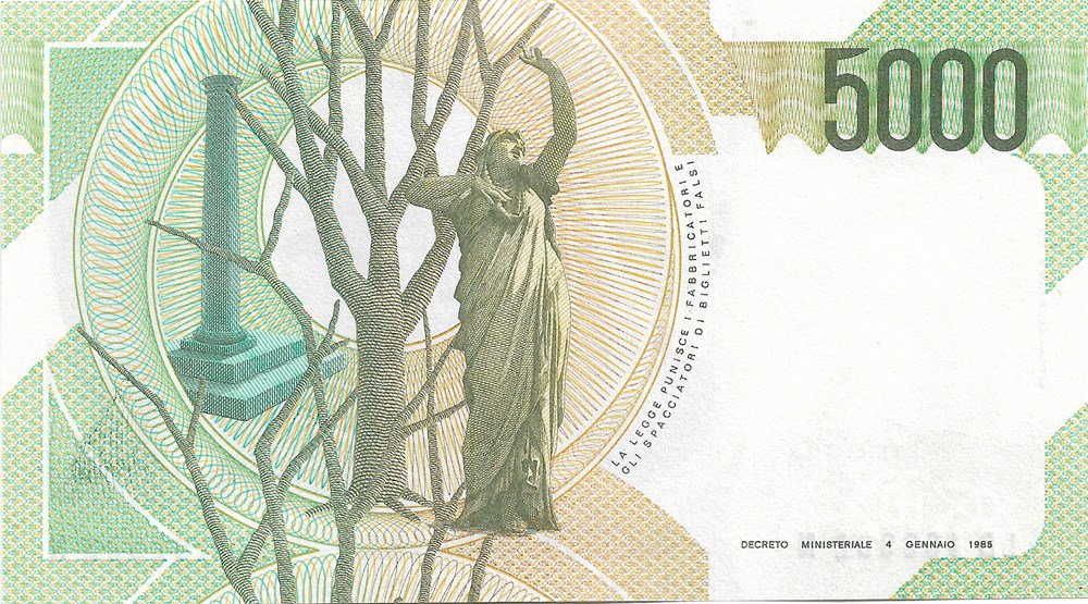 5.000 lires billets europe italie 5 000 lires