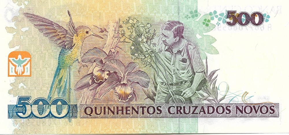 billets amerique du sud bresil 500 cruzeiros sur 500 cruzados nouveaux
