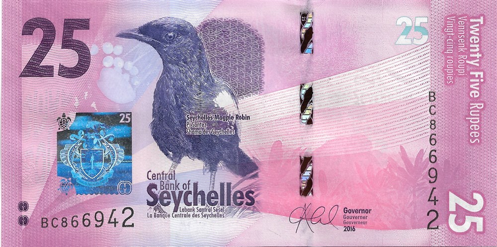 25 roupies billets afrique seychelles 25 roupies