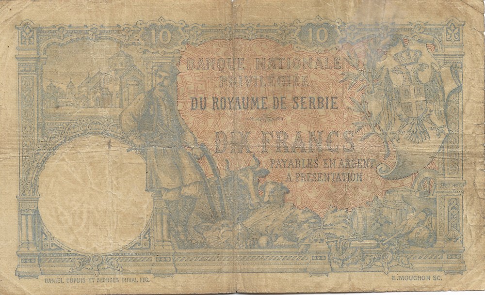 10 dinars ou 10 francs billets europe serbie 10 dinars ou 10 francs