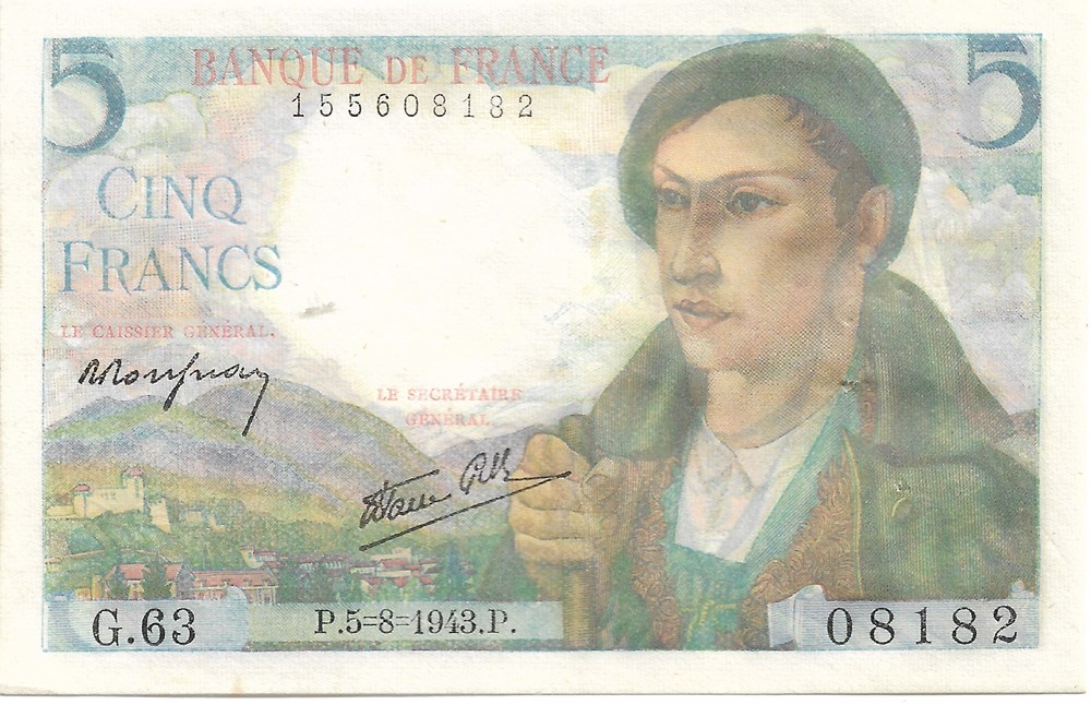 billets europe france 5 francs