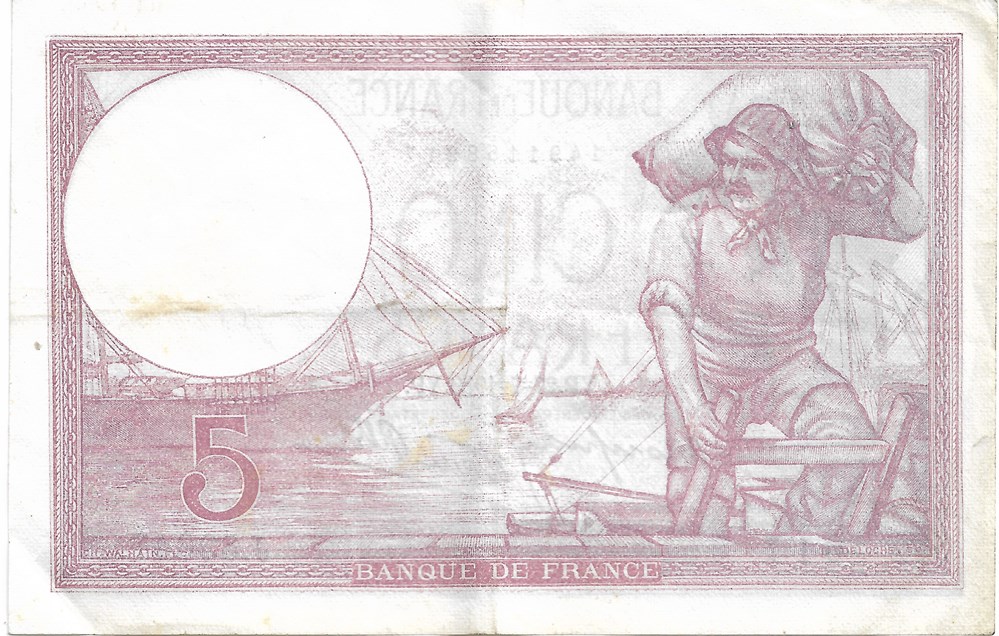 5 francs billets europe france 5 francs