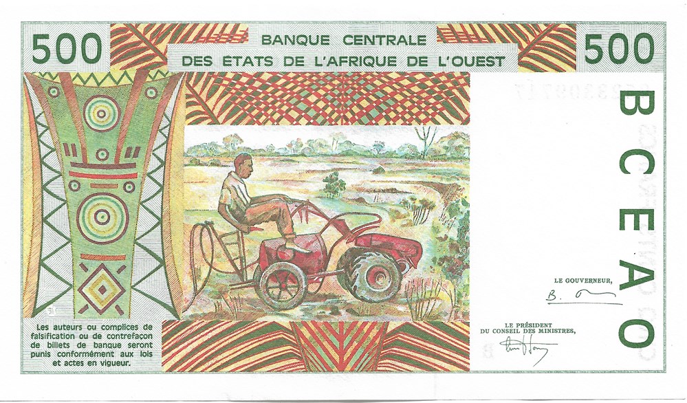 500 francs CFA billets afrique benin 500 francs cfa