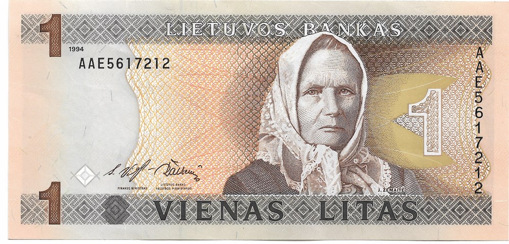 1 litas billets europe lituanie 1 litas