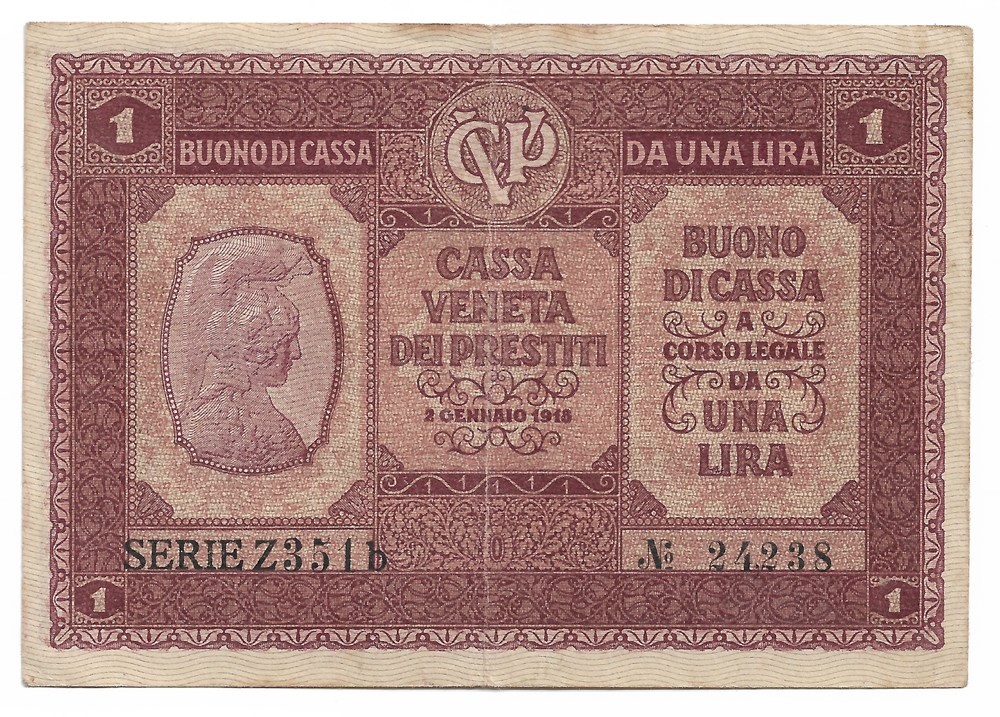 1 lire billets europe italie 1 lire