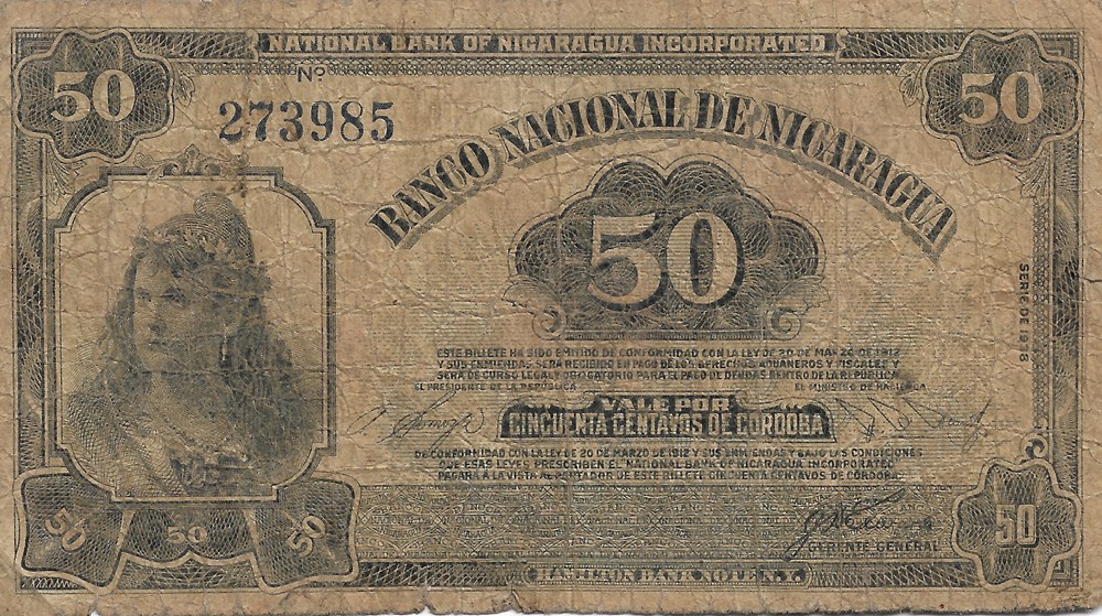 billets amerique centrale et caraibes nicaragua 50 centavos de cordoba