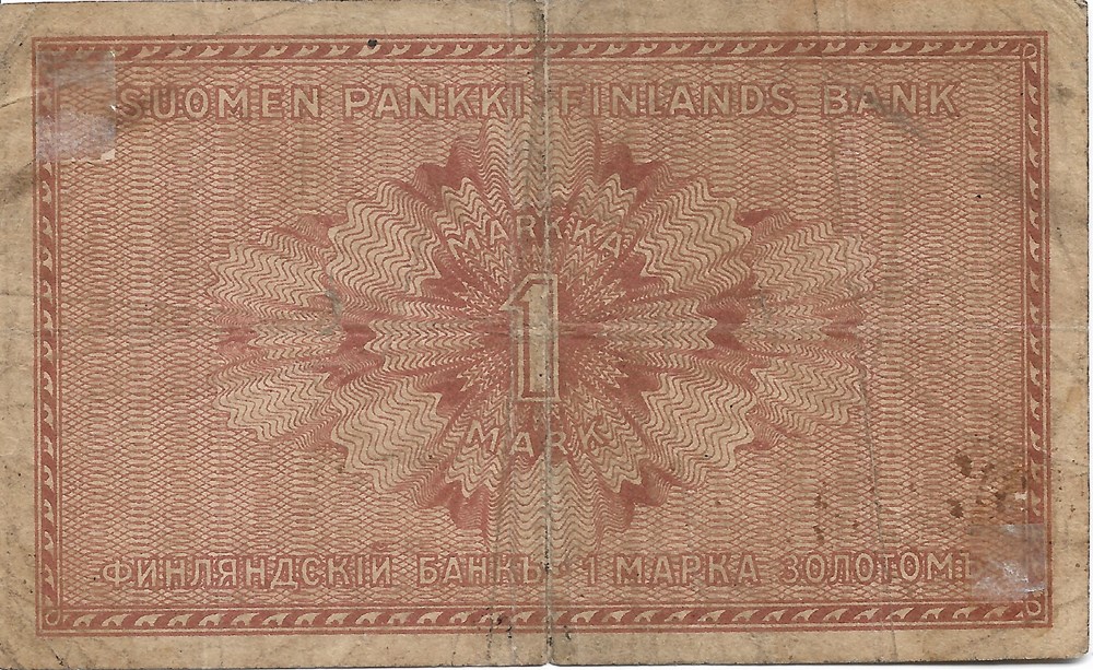 1 mark or billets europe finlande 1 mark or