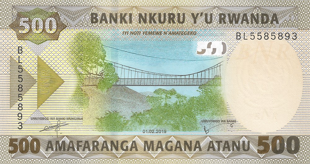 billets afrique rwanda 500 francs