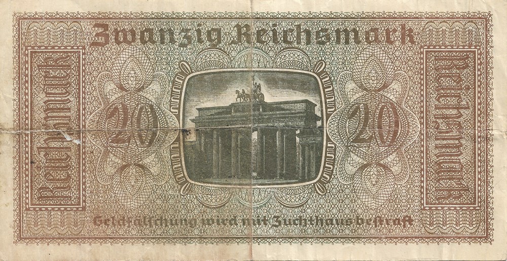 20 reichsmarks billets europe allemagne 20 reichsmarks