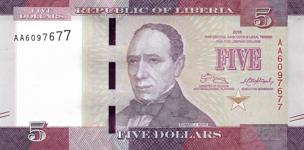 billets afrique liberia 5 dollars