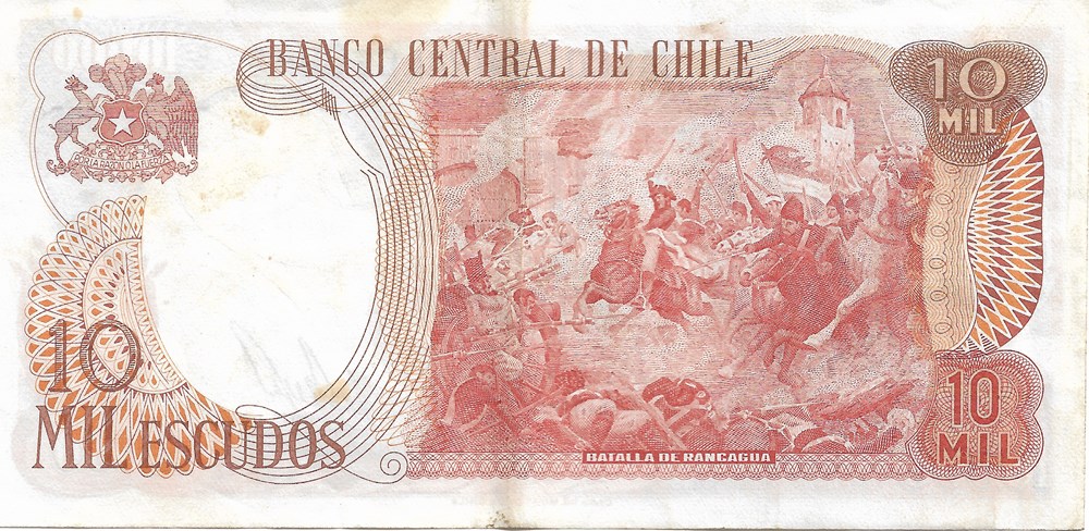 10.000 escudos billets amerique du sud chili 10 000 escudos