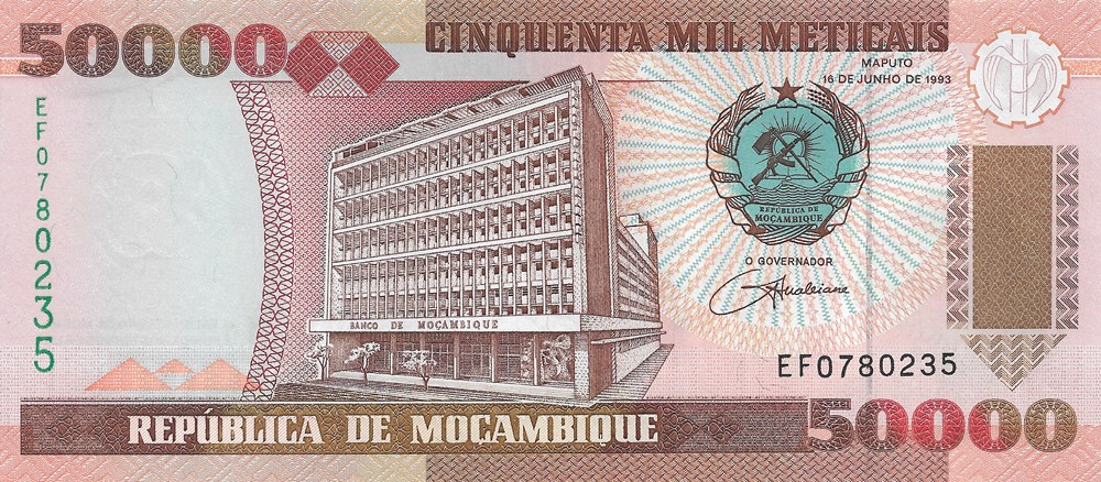 50.000 meticais billets afrique mozambique 50 000 meticais