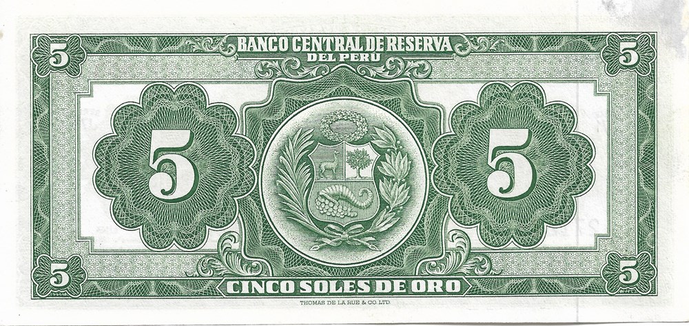 5 sols en or billets amerique du sud perou 5 sols en or