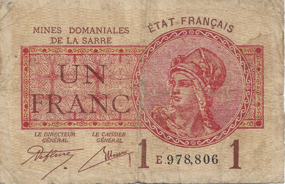 1 franc billets europe allemagne 1 franc