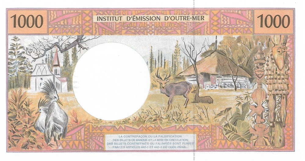 1.000 francs CFP billets oceanie territoires francais du pacifique 1 000 francs cfp