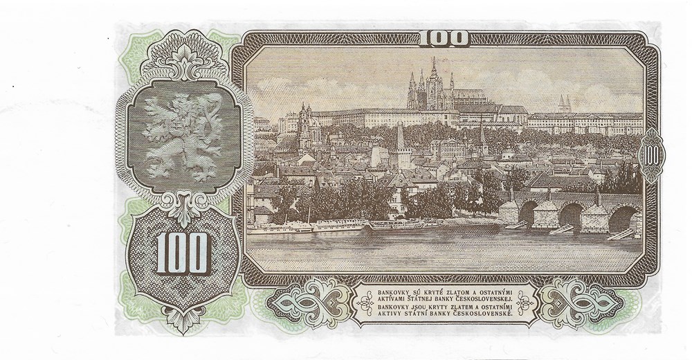 100 couronnes tchécoslovaques billets europe tchecolovaquie 100 couronnes tchecoslovaques