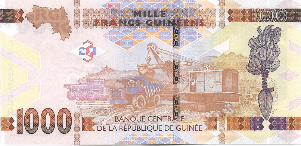 1.000 francs guinéens billets afrique 1 000 francs guineens