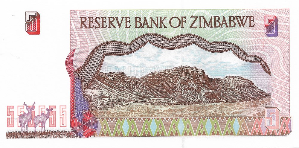 5 dollars billets afrique zimbabwe 5 dollars