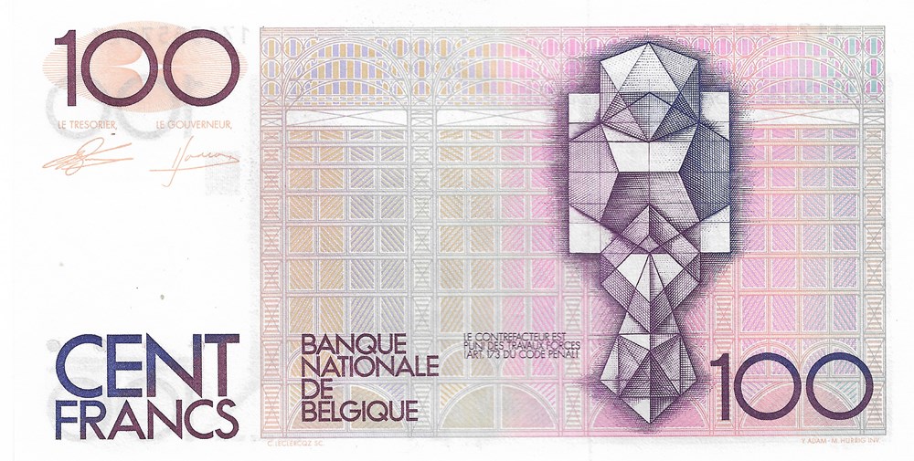 100 francs billets europe belgique 100 francs