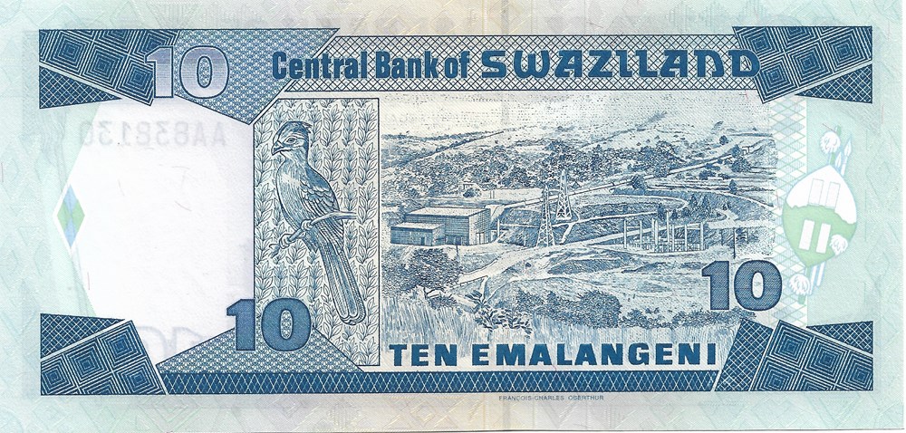 10 emalangeni billets afrique swaziland 10 emalangeni