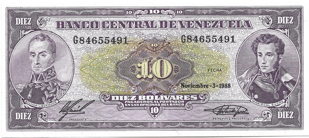 billets amerique du sud venezuela 10 bolivars
