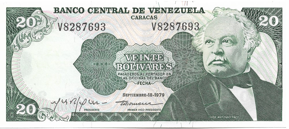 20 bolivars billets amerique du sud venezuela 20 bolivars