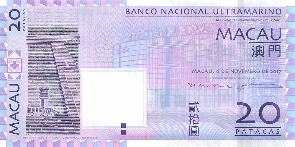 billets asie macao 20 patacas