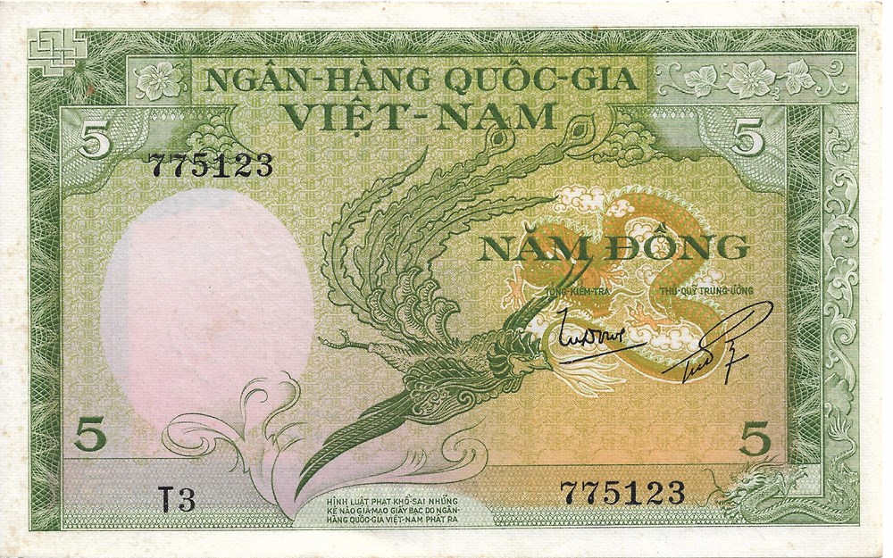 5 dong billets asie vietnam du sud 5 dong