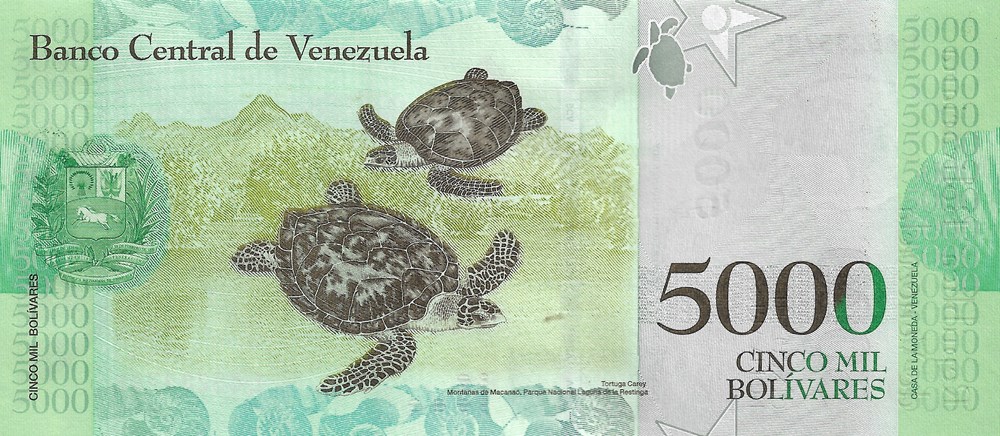 billets amerique du sud venezuela 5 000 bolivars