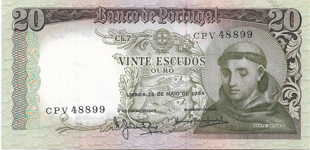 20 escudos billets europe portugal 20 escudos