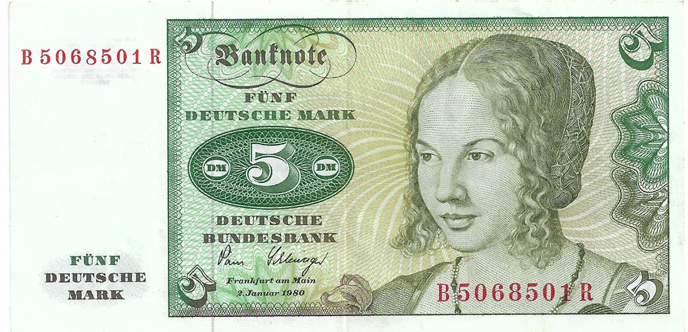 5 deutsche marks billets europe allemagne 5 deutsche marks