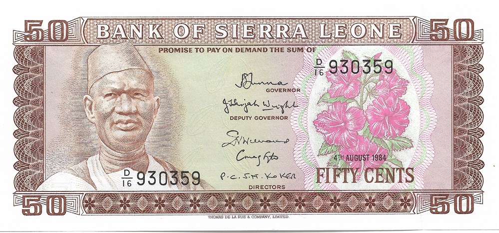50 cents billets afrique sierra leone 50 cents