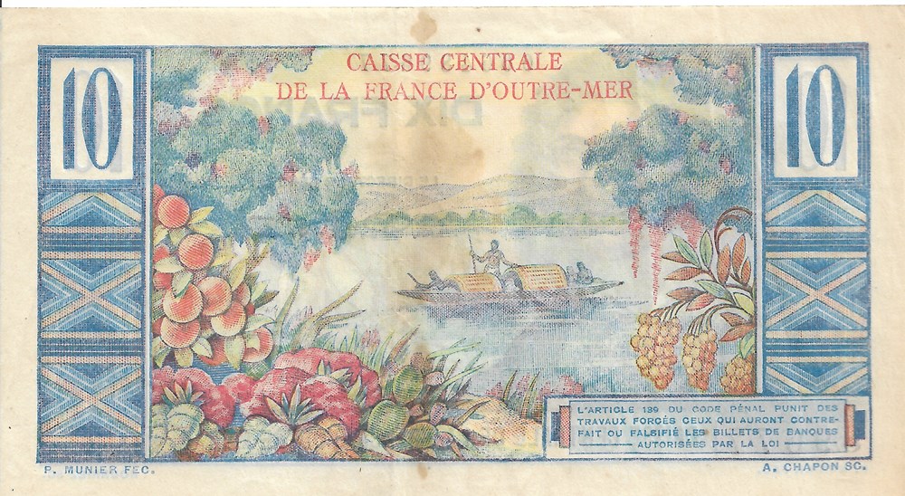 10 francs billets afrique 10 francs