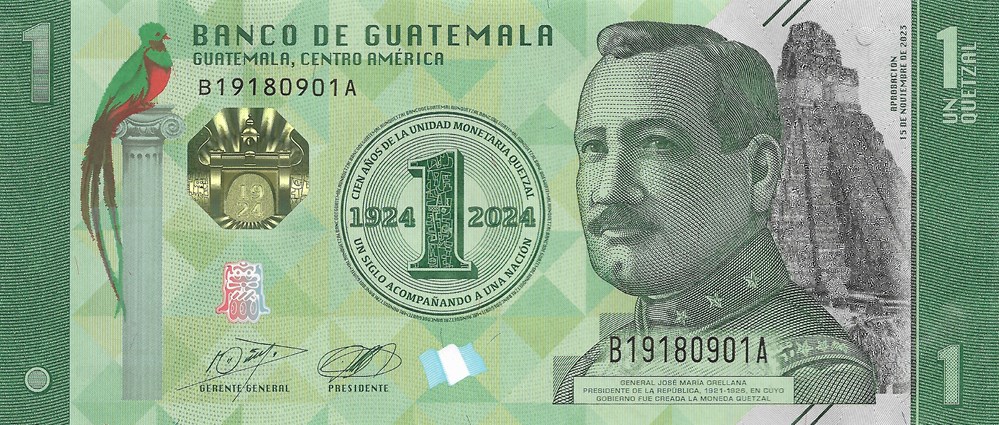 1 quetzal billets amerique centrale caraibes guatemala 1 quetzal
