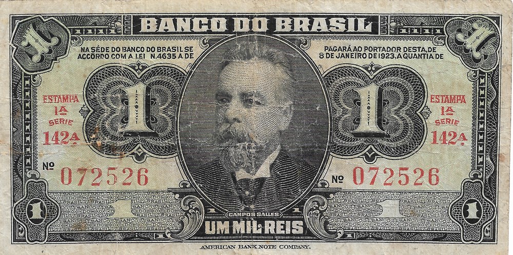 1 milreis billets amerique du sud bresil 1 milreis
