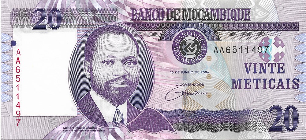 20 meticais billets afrique mozambique 20 meticais