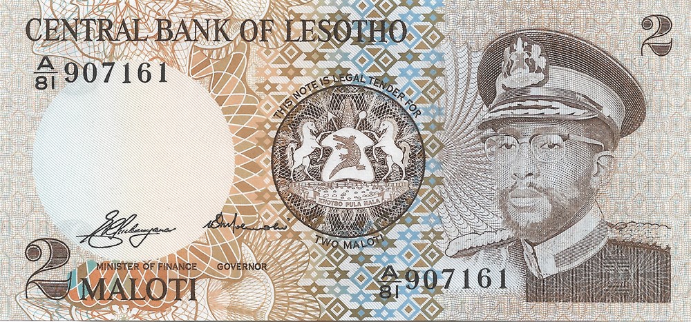 2 maloti billets afrique lesotho 2 maloti