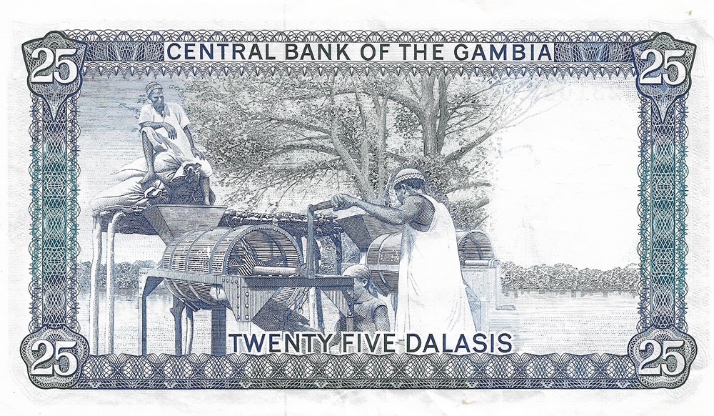 25 dalasis billets afrique gambie 25 dalasis