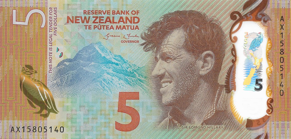 billets oceanie nouvelle zelande 5 dollars