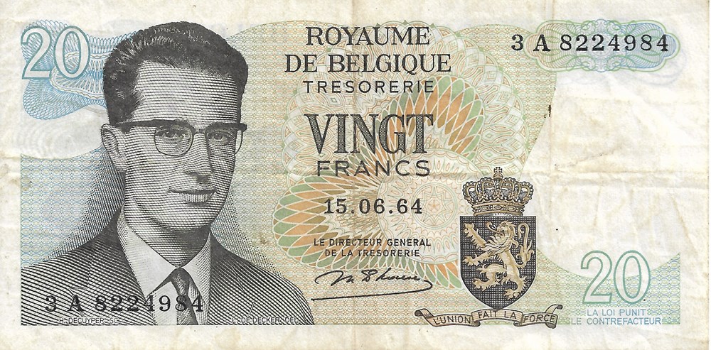billets europe belgique 20 francs
