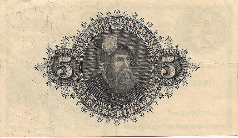 5 couronnes billets europe suede 5 couronnes