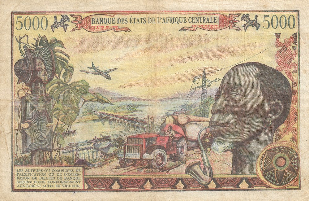 5.000 francs CFA billets afrique republique centrafricaine 5 000 francs cfa