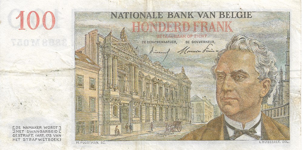 100 francs billets europe belgique 100 francs