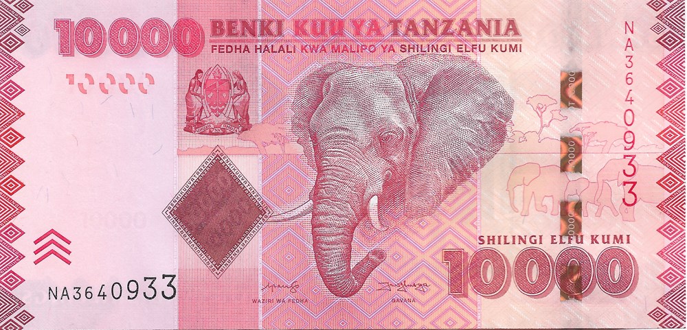 billets afrique tanzanie 10 000 shillings