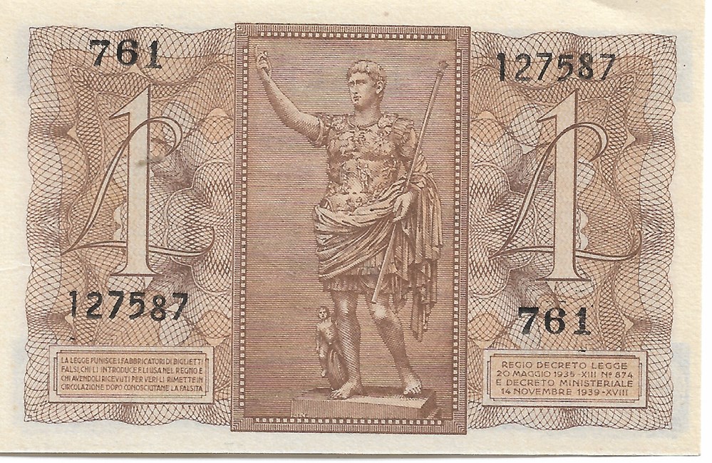 1 lire billets europe italie 1 lire