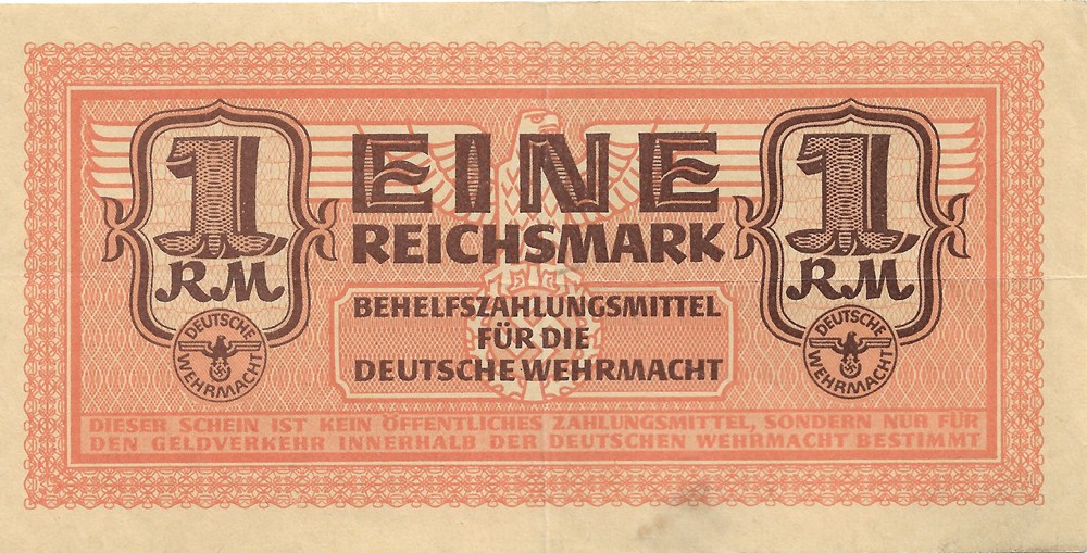 1 reichsmark de la Wehrmacht billets europe allemagne 1 reichsmark de la wehrmacht