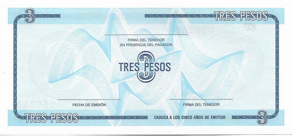 3 pesos billets amerique centrale et caraibes cuba 3 pesos